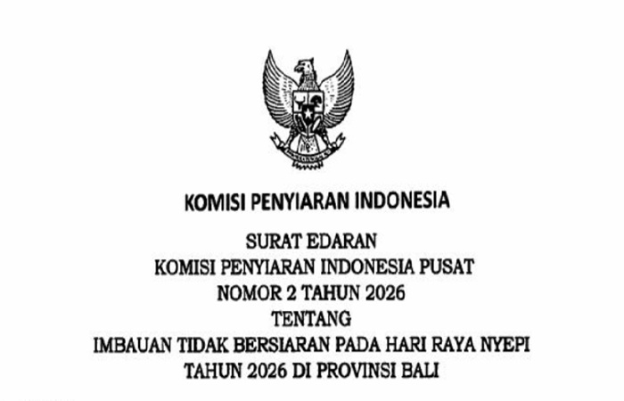 Imbauan Tidak Bersiaran Pada Hari Raya Nyepi 2026 di Provinsi Bali